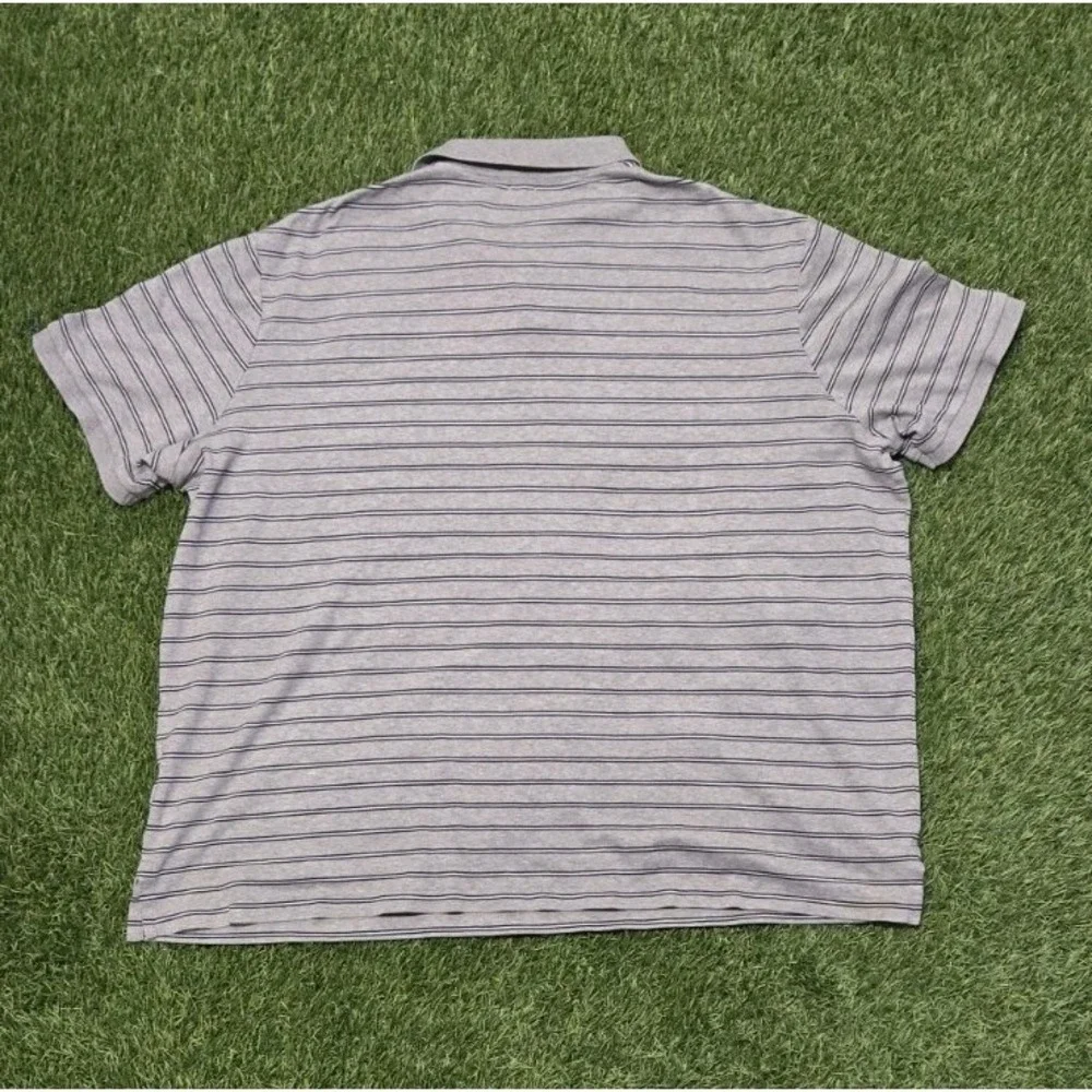 Polo Ralph Lauren Soft Cotton Polo Shirt Mens XXL Gray White Striped Classic Fit